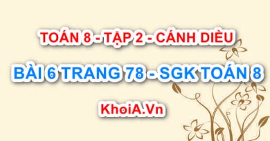 Bài 6 trang 78 Toán 8 Cánh Diều Tập 2